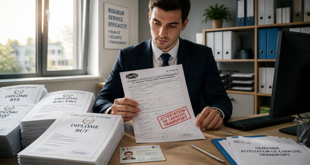 liste diplome équivalent attestation capacité transport dossier cerfa
