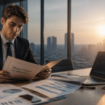 Étudiant master finance alternance en salle de réunion