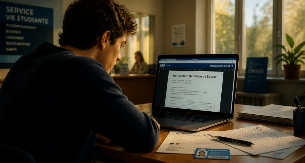 notification définitive de bourse sur ordinateur étudiant