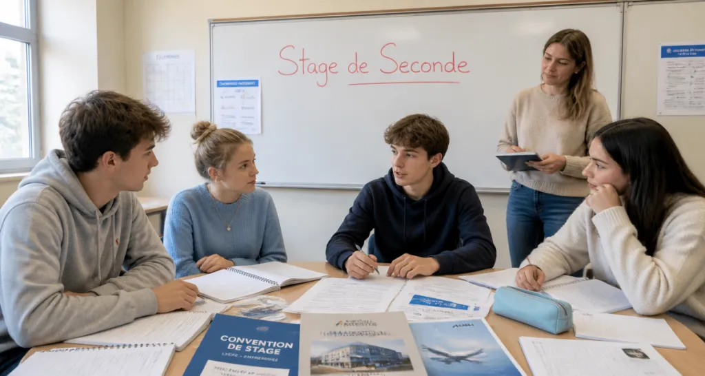 élèves en stage de seconde en classe