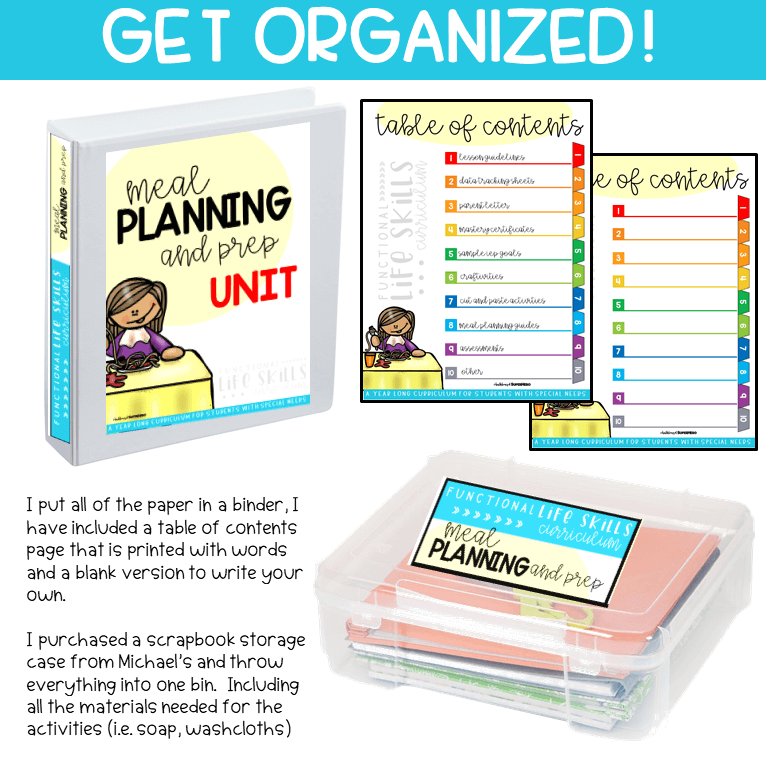 Functional Life Skills Curriculum {Meal Planning & Prep} Digital ...