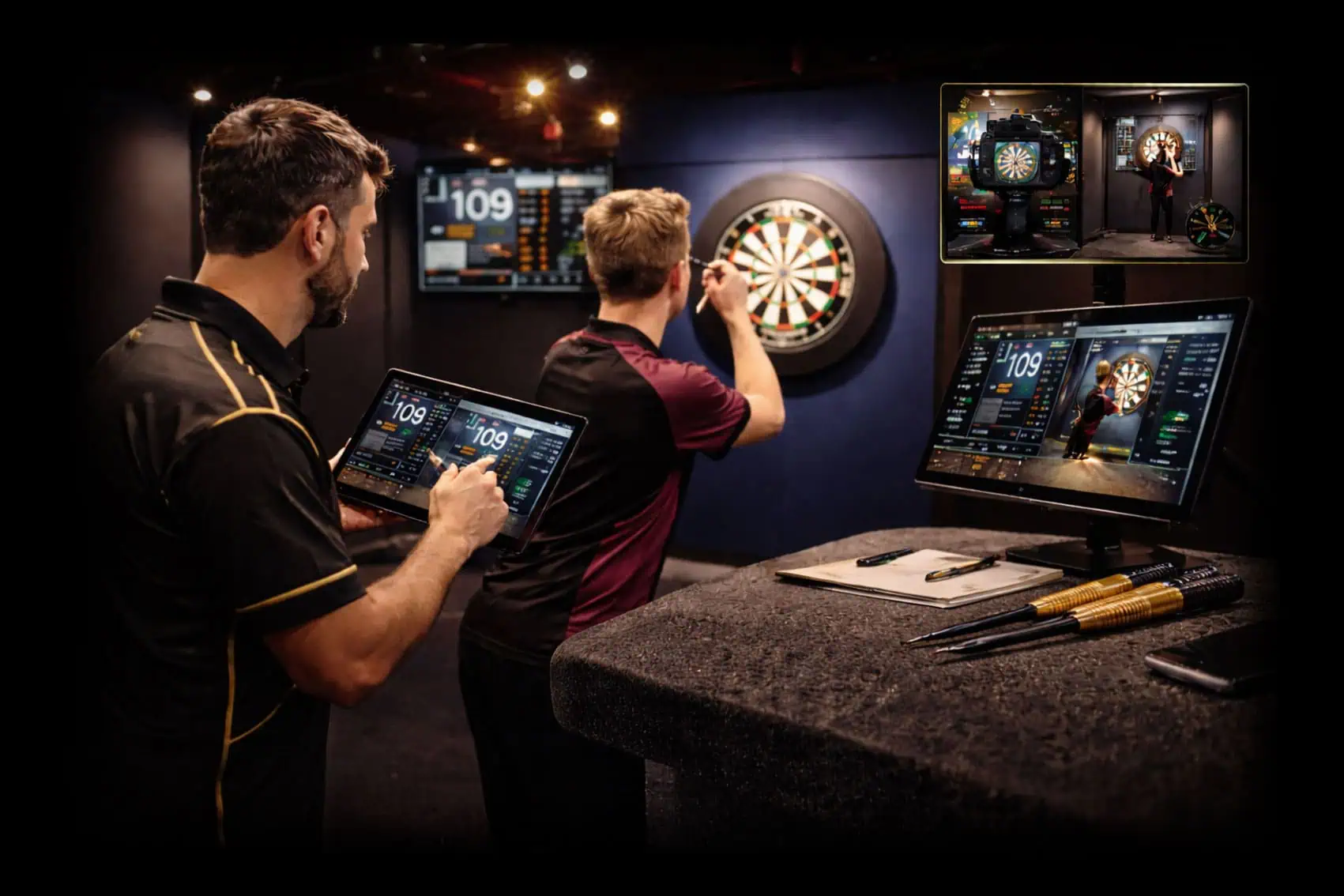 champagne shot darts coaching banner