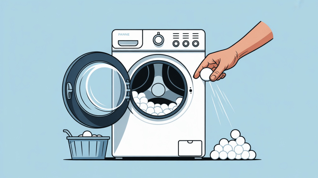 En panne de pastille lave vaisselle, main cherchant une pastille, lave-vaisselle entrouvert