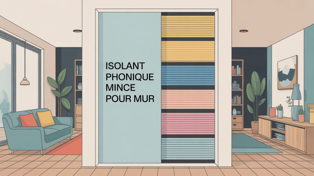 illustration isolant phonique mince pour mur sectionné calme