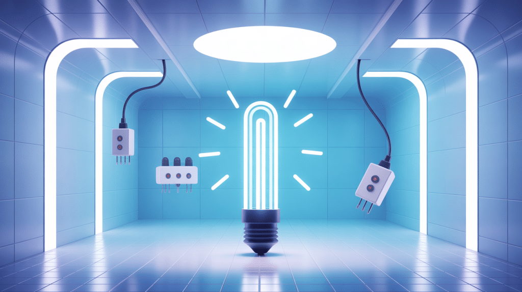 illustration néon qui clignote intérieur moderne