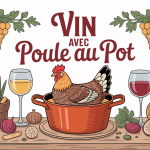 Image centrale quel vin avec une poule au pot table élégante