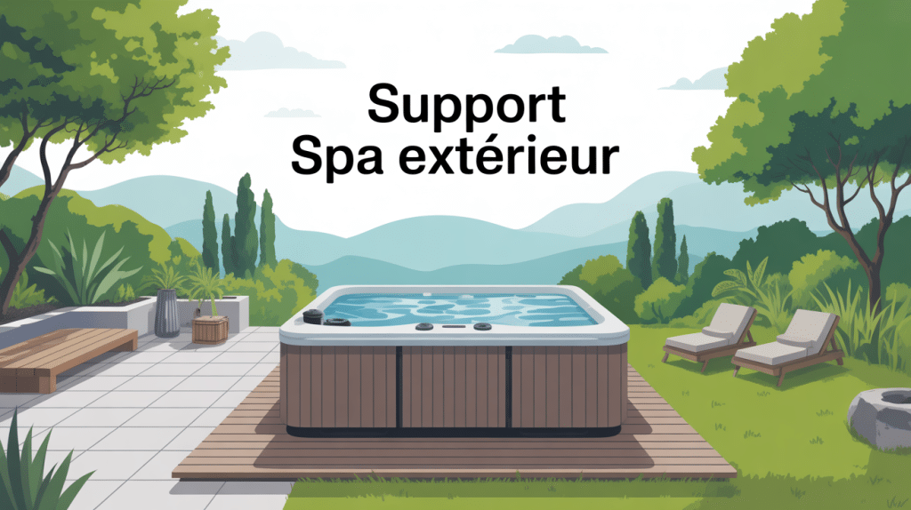 Illustration moderne des différents supports pour spa extérieur
