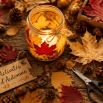 activité manuelle automne table feuilles glands