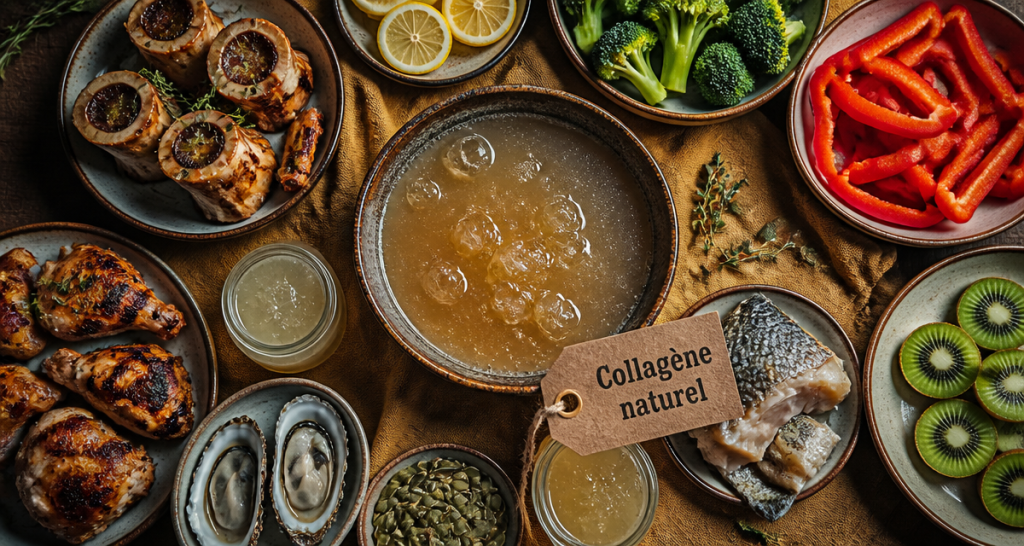 aliment riche en collagene bouillon os legumes