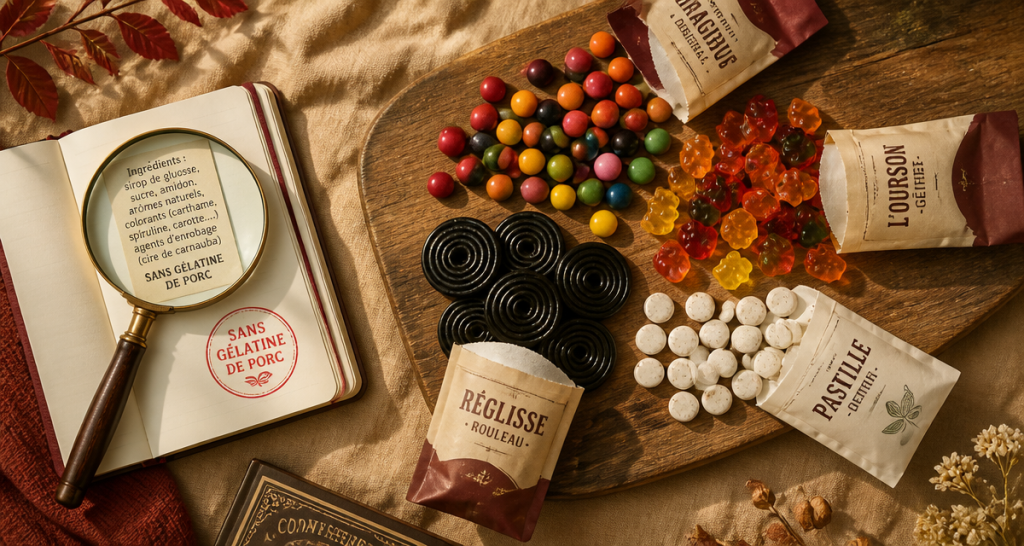 bonbon sans gelatine de porc variés sur planche