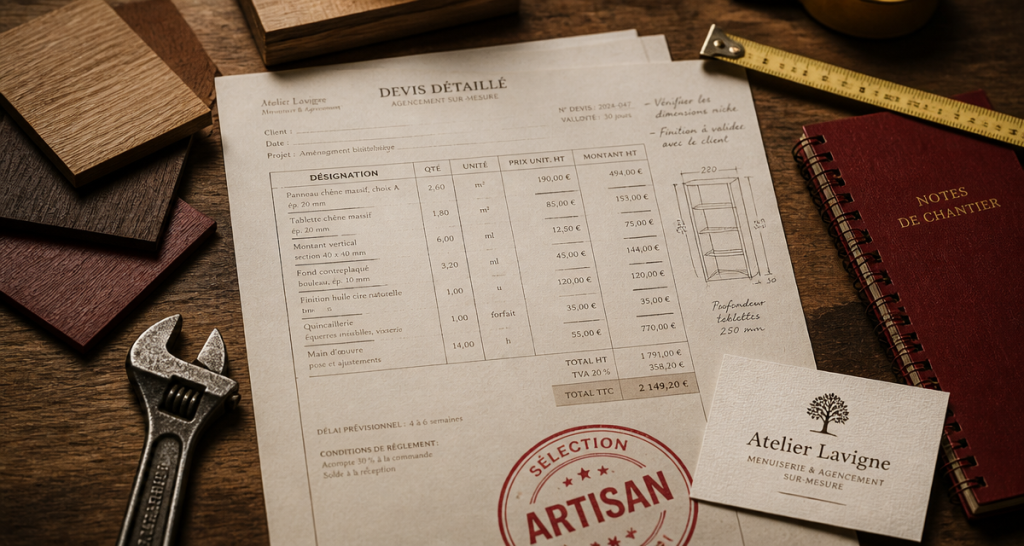 les artisans du batiment bureau devis et outils
