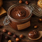 pate a tartiner healthy maison noisette chocolat sur table rustique