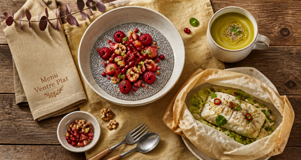 recette pour maigrir le ventre pudding chia cabillaud soupe