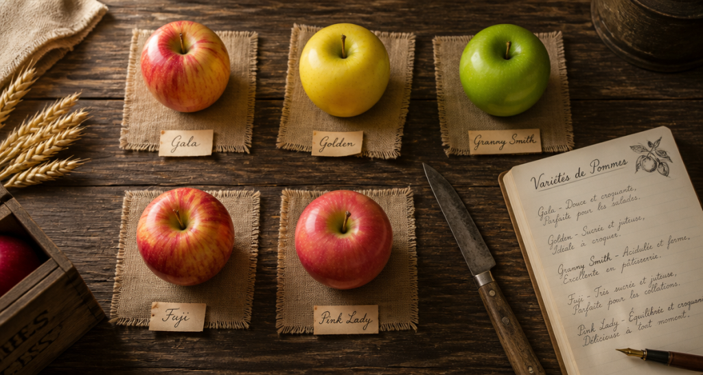 varietes de pommes les plus consommees gala golden granny smith fuji pink lady