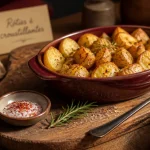 Accompagnement de pommes de terre rôties croustillantes double cuisson