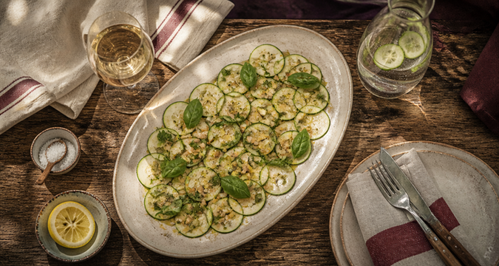 quelle entrée avant un aïoli carpaccio de courgettes