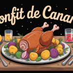 confit de canard accompagnement avec pommes de terre et légumes