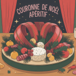 couronne de noel aperitif décorative sur table de fête