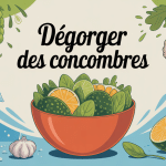 illustration dégorgement des concombres avec sel