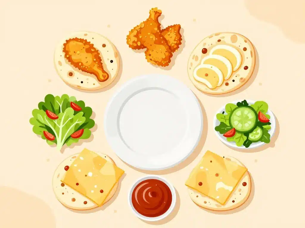 Ingrédients kfc crispy naan disposés étape par étape