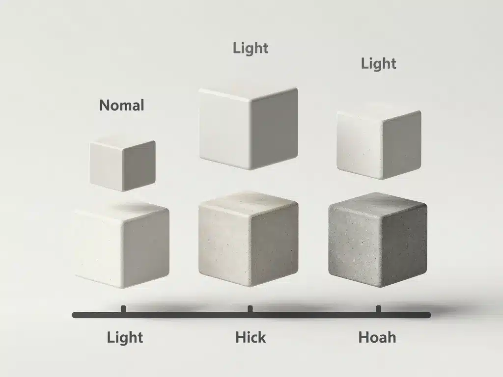 Schéma conceptuel masse volumique béton valeurs usuelles