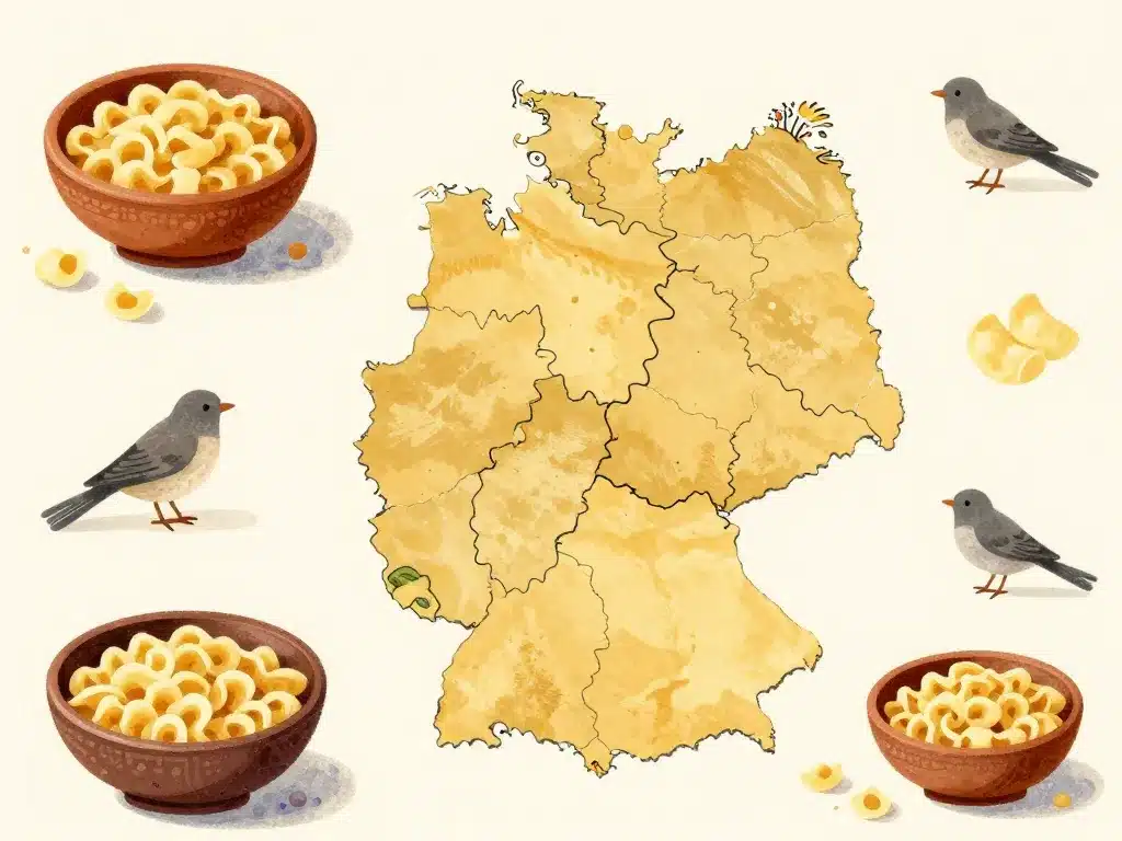 origine spatzle sur carte Alsace Allemagne illustration éditoriale