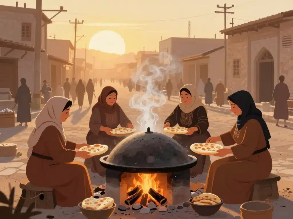 tradition man'ouché cuisson saj liban