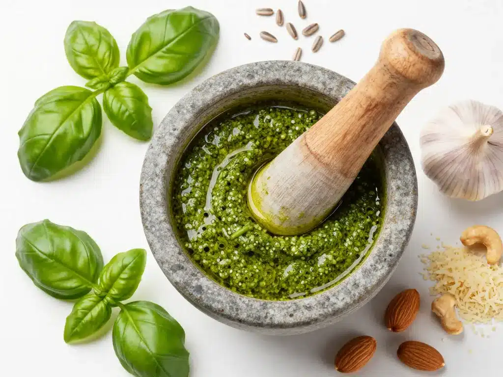 par quoi remplacer les pignons de pin pesto sans pignons