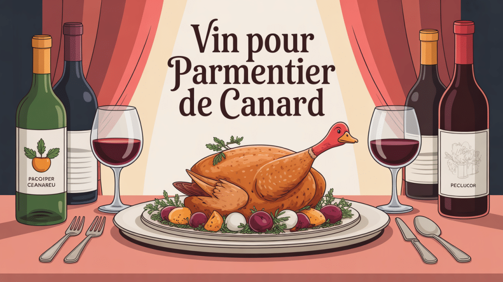 Quel vin avec parmentier de canard plat servi avec vin