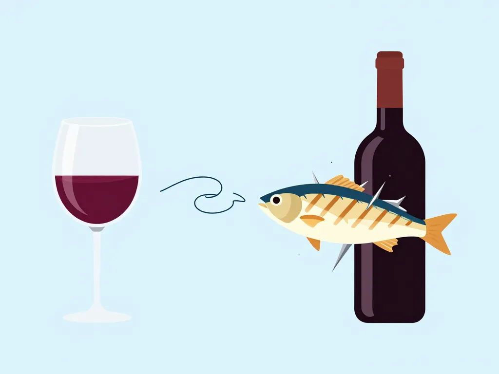 diagramme quel vin rouge avec poisson bon ou mauvais accord