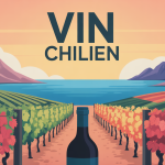 illustration vignoble vin chilien andes pacifique moderne