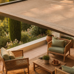 bâche micro perforée pour jardin sur pergola