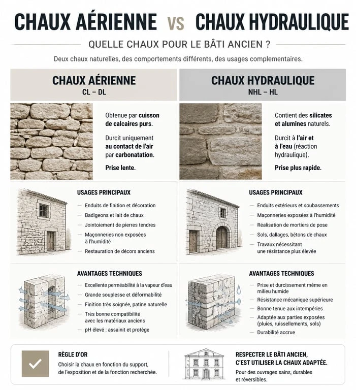Comparatif des types d'enduits à la chaux pour les façades et intérieurs à Paris