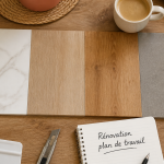 revêtement de plan de travail cuisine échantillons adhésif stratifié Dekton bois