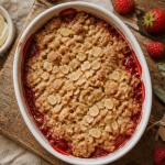 crumble fraise framboise doré en plat