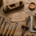 outils pour menuisier sur établi en bois