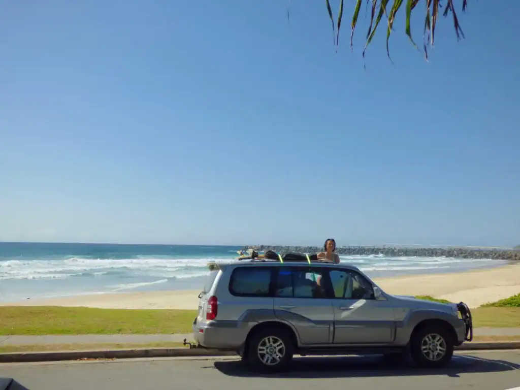 car on a beach
