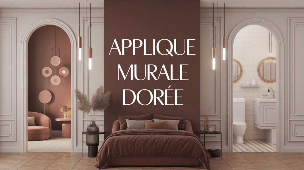 applique dorée ambiance chic dans salon chambre salle de bains