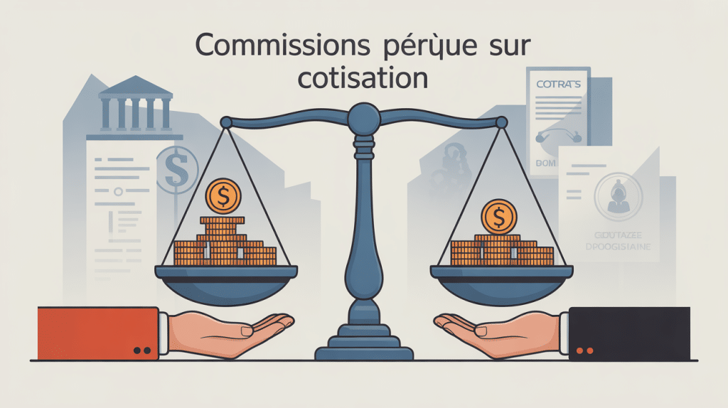 illustration commissions percues cotisation balance pieces main