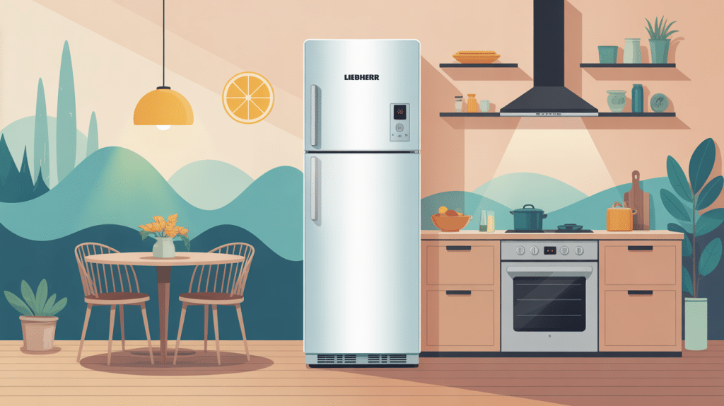 congélateur top liebherr exposé dans une cuisine contemporaine