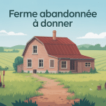 illustration ferme abandonnée à donner opportunité campagne