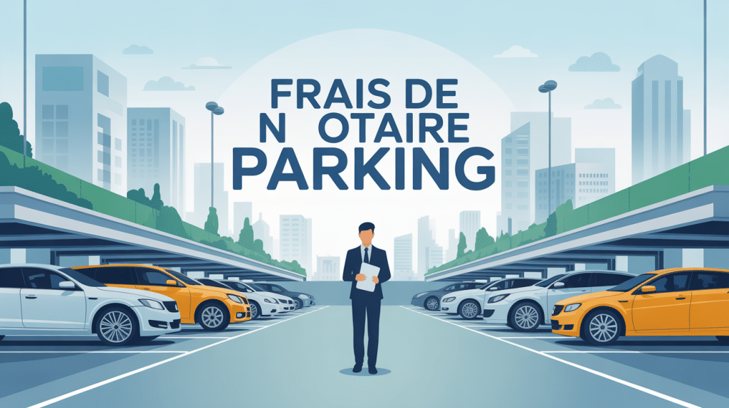 illustration frais de notaire sur parking notaire urbain
