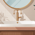 illustration hauteur plan vasque salle de bain moderne