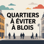 Illustration stylisée représentant les quartiers à éviter à Blois