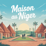 illustration maison niger sahélienne moderne traditionnelle