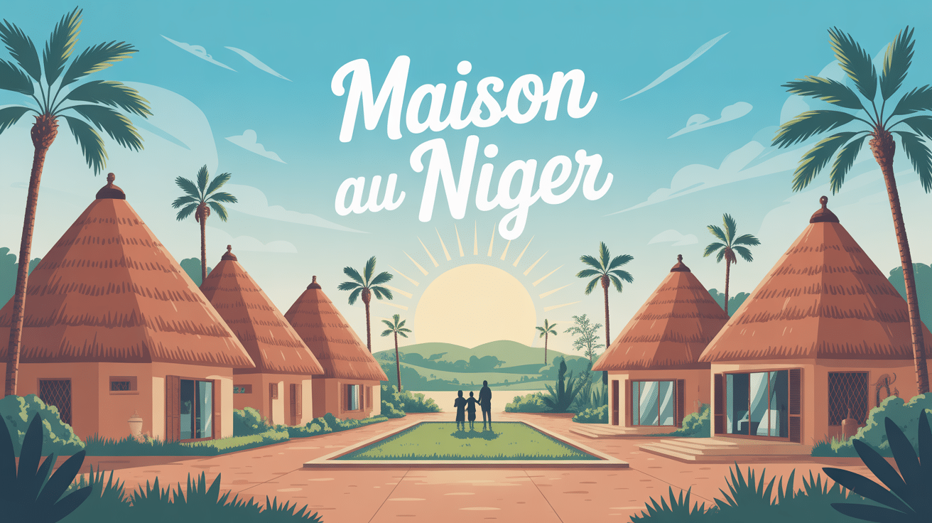 illustration maison niger sahélienne moderne traditionnelle