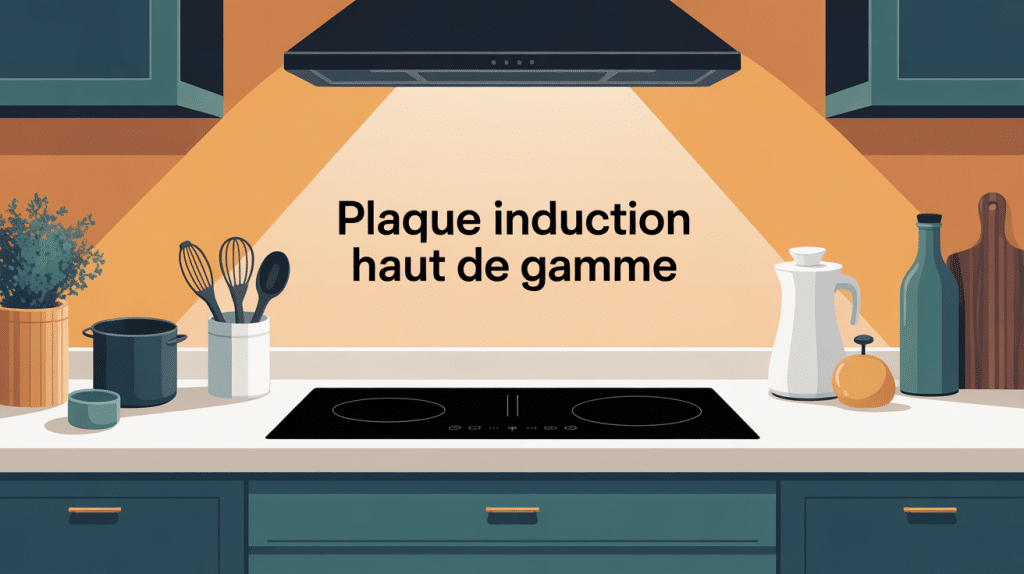 meilleur plaque induction haut de gamme intégrée dans cuisine élégante