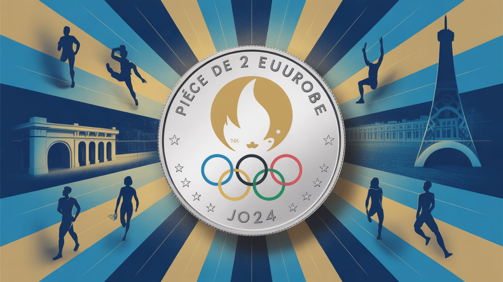 illustration piece 2 euros jo 2024 atmosphère olympique
