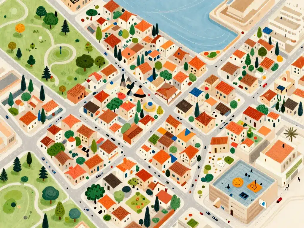 Vue aérienne quartiers à éviter à aubagne contrastés