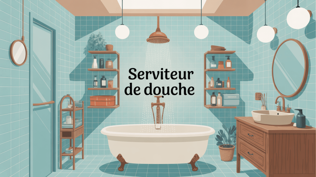 serviteur de douche bien organisé dans salle de bains élégante